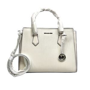 NEW MICHAEL KORS HOPE Handbag Women Large Satchel Purse 35T0SWXS3L OPTIC WHITE